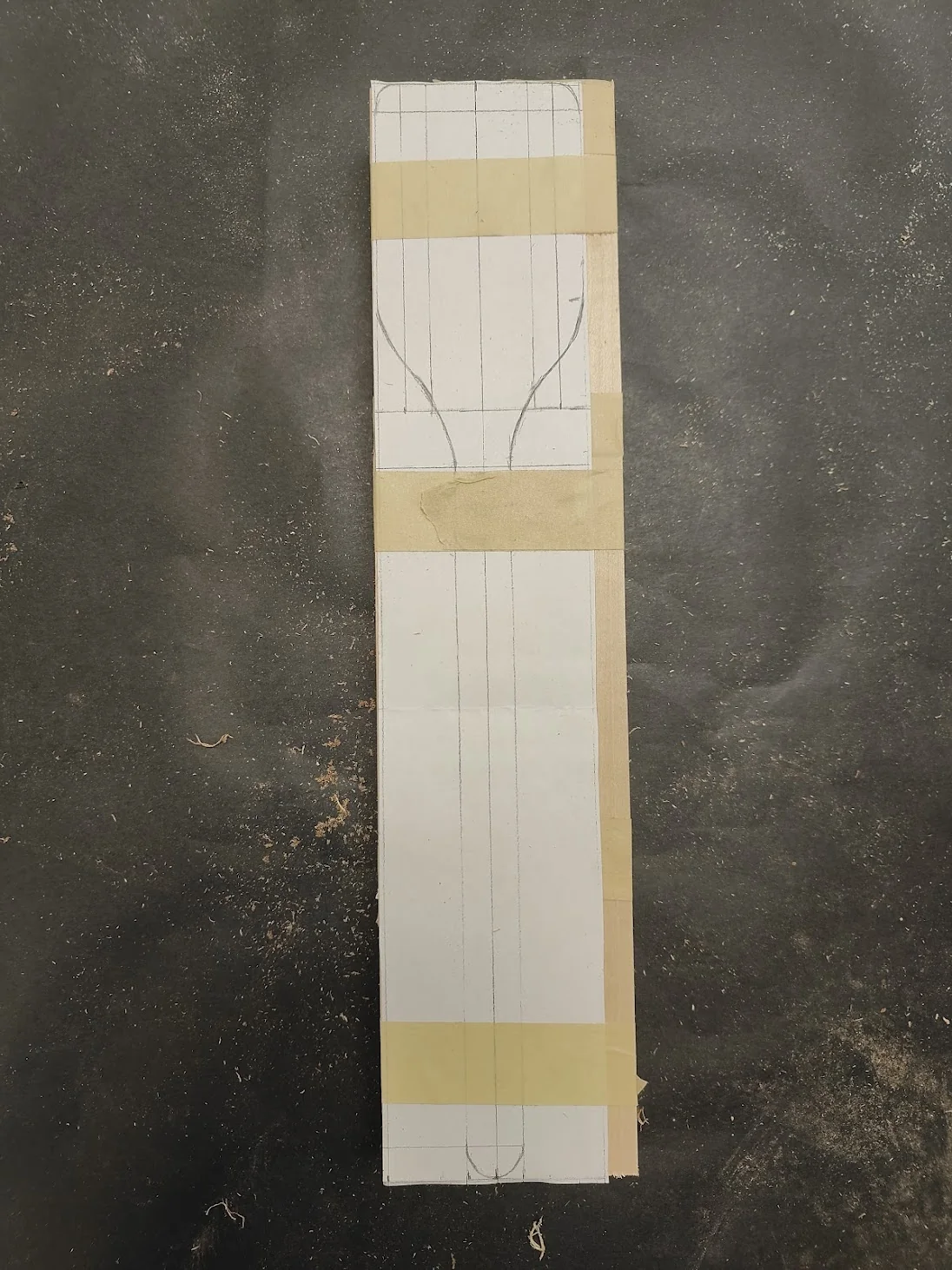 A picture of my top view prepped for cutting.